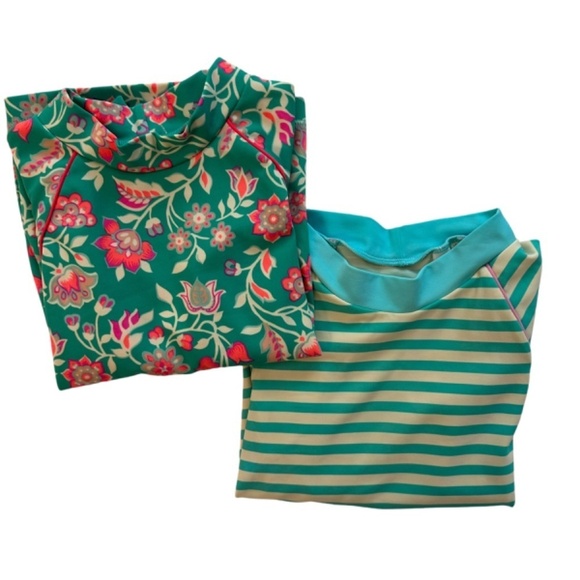 Boden Lot of 2 Rash guards Girls Size 4-5Y UPF40+ Beach Pool Swim Lessons PE - Picture 15 of 15